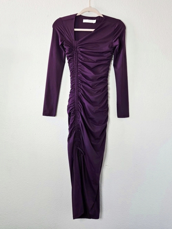 Rachel Parcell Dresses & Skirts - Rachel Parcell Purple Ruched Long Sleeve Asymetric Neck Maxi Dress Size XXS